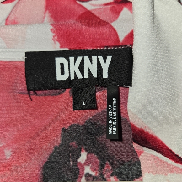 DKNY Wrap Print size Large white, red, and pink - Picture 3 of 8